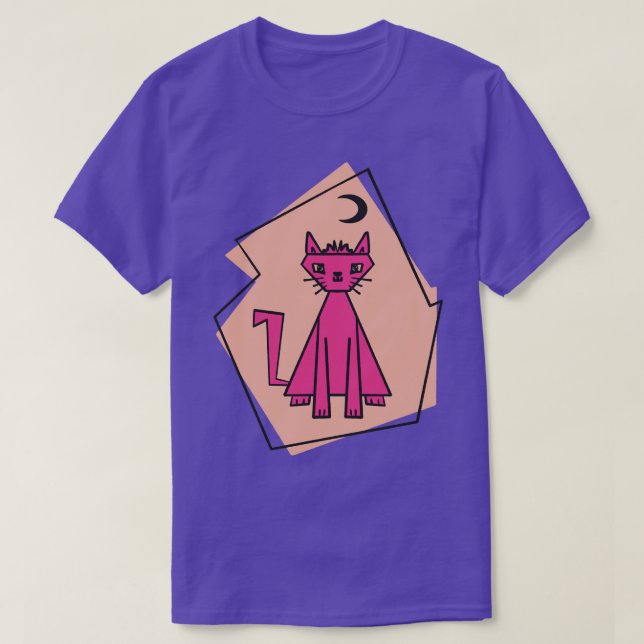 Camiseta Forma geométrica feltros cor-de-rosa profundo com  (Frente do Design)