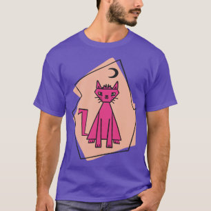 Camiseta Forma geométrica feltros cor-de-rosa profundo com 