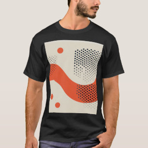 Camiseta Forma laranja ondulada com pontos pretos