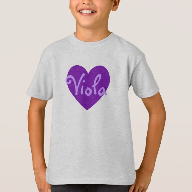 Camiseta Forma Personalizada Personalizada de Coração Roxo  (Frente)