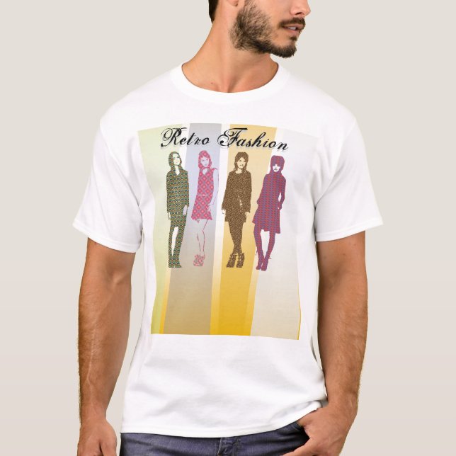 Camiseta Forma retro do modelo do t-shirt (Frente)