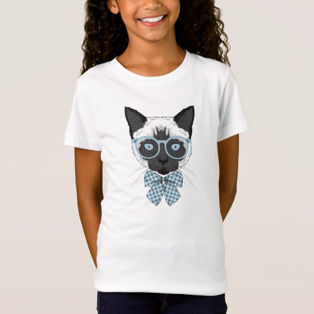 Camiseta Forma Smart do gato Siamese (Frente)