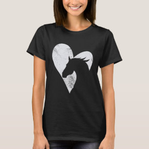Camiseta Forma Velha E Estressada De Cavalo Gráfico Elegant