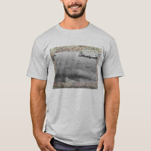 Camiseta Formação B17 sobre o mapa WW2