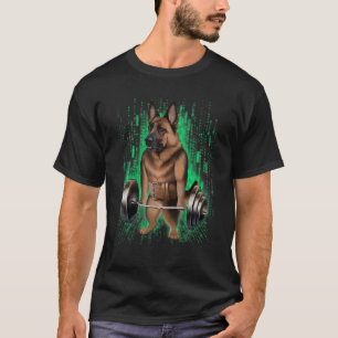Camiseta Formação De Músculos De Cão german shepherd Com Ba