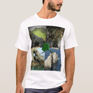 Camiseta Formações e cavernas de rocha na colagem de Alas