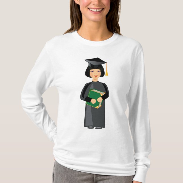 Camiseta Formanda com touca e beca preta (Frente)
