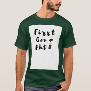 Camiseta Formando Branco PhD de Primeira Geração