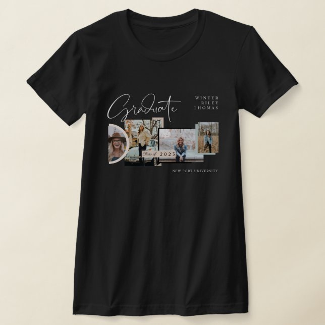 Camiseta Formando de Colagem de Fotografias com Graduação M (Postura )