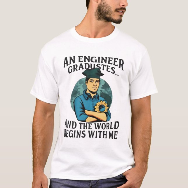 Camiseta Formando de engenharia orgulhoso - Futuro Construt (Frente)