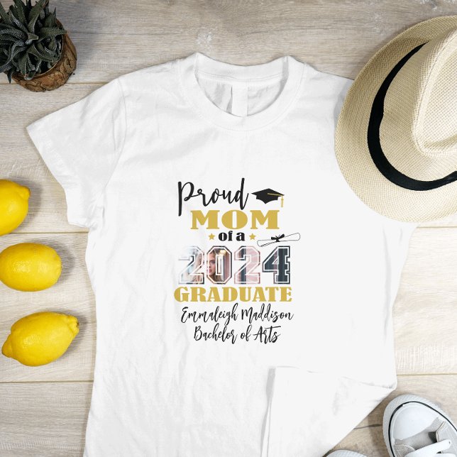 Camiseta Formando de Foto da Mãe Orgulhosa Personalizada 20 (Criador carregado)