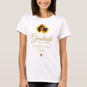 Camiseta Formando de graduação rústica elegante floral
