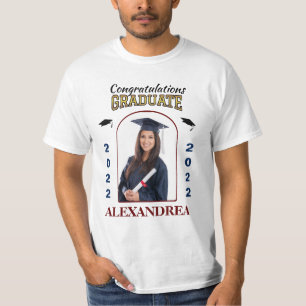 Camiseta Formando de Parabéns de Graduação de Fotos Pers