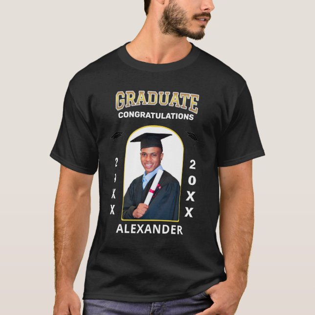 Camiseta Formando de Parabéns de Graduação de Fotos Persona (Frente)