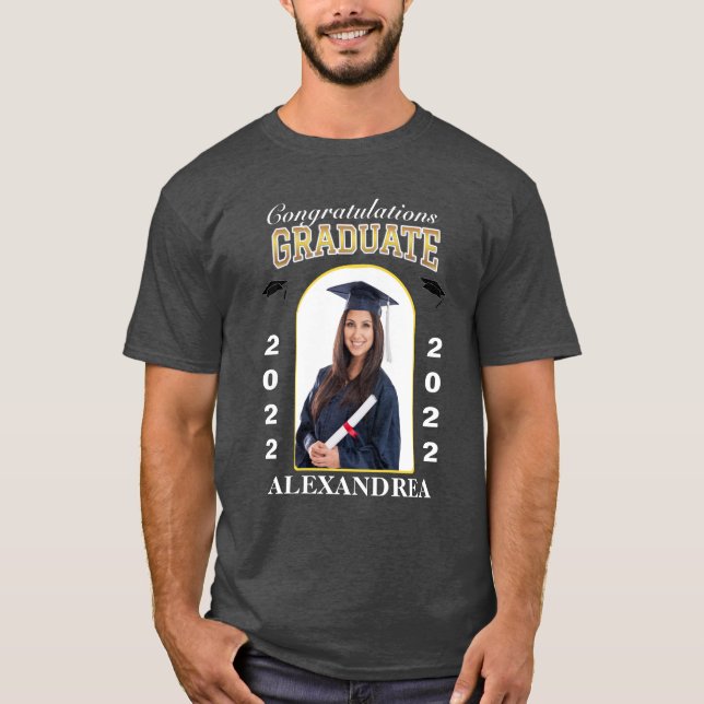 Camiseta Formando de Parabéns de Graduação de Fotos Persona (Frente)