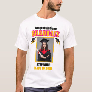 Camiseta Formando de Parabéns de Graduação de Fotos Persona