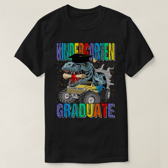 Camiseta Formando do infantário Monster Dinossaur T-rex (Frente do Design)