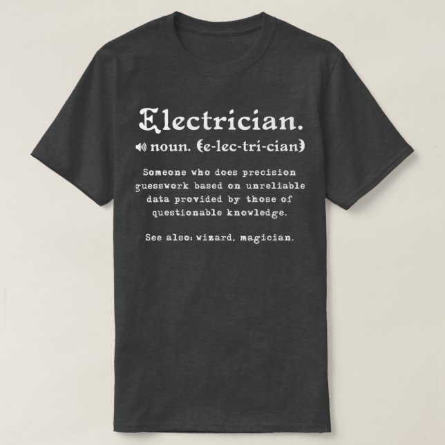 Camiseta Formando Elétrico Engraçado Definição Eletrônica (Frente do Design)