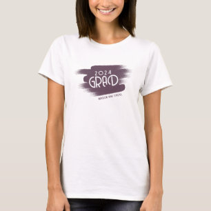Camiseta Formando em 2026 Traços de Pincel Roxo Escuro