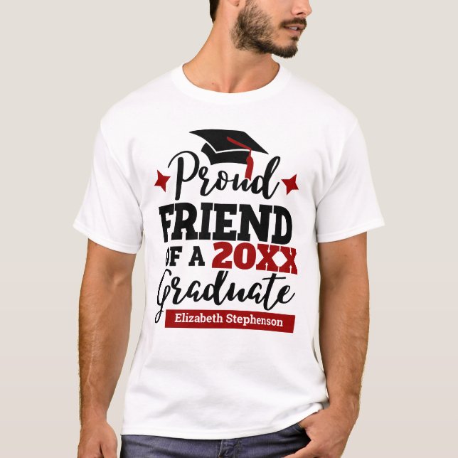 Camiseta Formando negro, nome do tassel vermelho preto, Ami (Frente)
