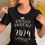Camiseta Formando Orgulhoso Pai 2024<br><div class="desc">Camiseta personalizada de graduação com o ditado "pai orgulhoso de um formando de 2024",  seu nome e a escola/faculdade em que frequentaram.</div>