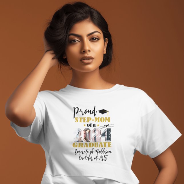 Camiseta Formando Personalizado da Etapa Orgulhosa Mãe Foto (Criador carregado)