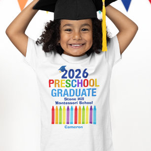 Camiseta Formando Pré-Escolar 2026 Crianças Personalizadas 