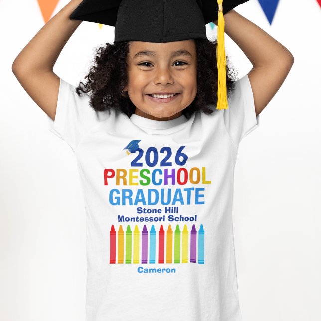 Camiseta Formando Pré-Escolar 2026 Crianças Personalizadas  (Criador carregado)