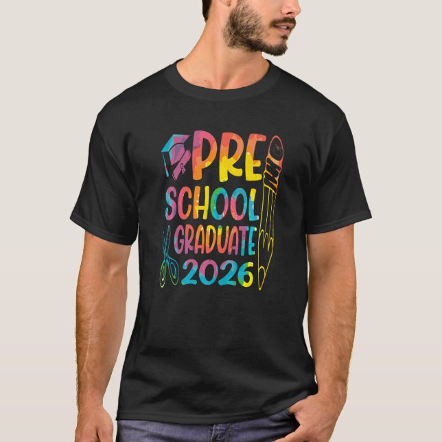 Camiseta Formando Pré-Escolar 2026 Pré-K Classe De Graduaçã (Frente)
