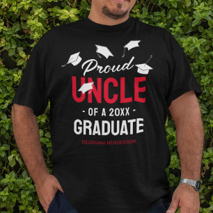 Camiseta Formando Preto Vermelho Orgulhoso Tio 2025