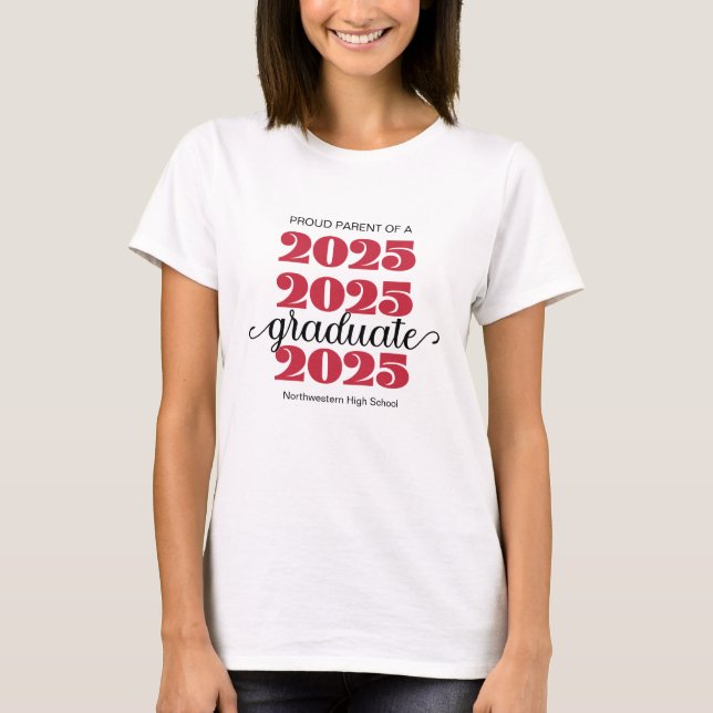 Camiseta Formando Vermelho Negra Moderno 2025 Orgulhoso Pai (Frente)