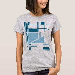 Camiseta Formas de Abstrato de Turquesa Azul Claro