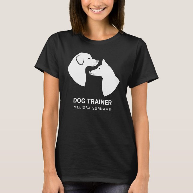 Camiseta Formas de Cabeça de Cachorro Fofo em Branco - Trei (Frente)