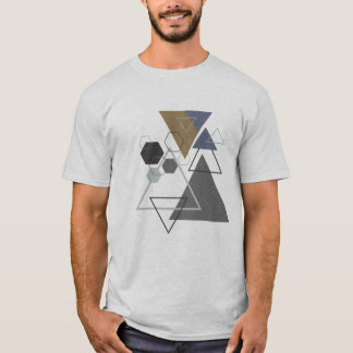 Camiseta Formas de Hexágono de Triângulo/Abstrato