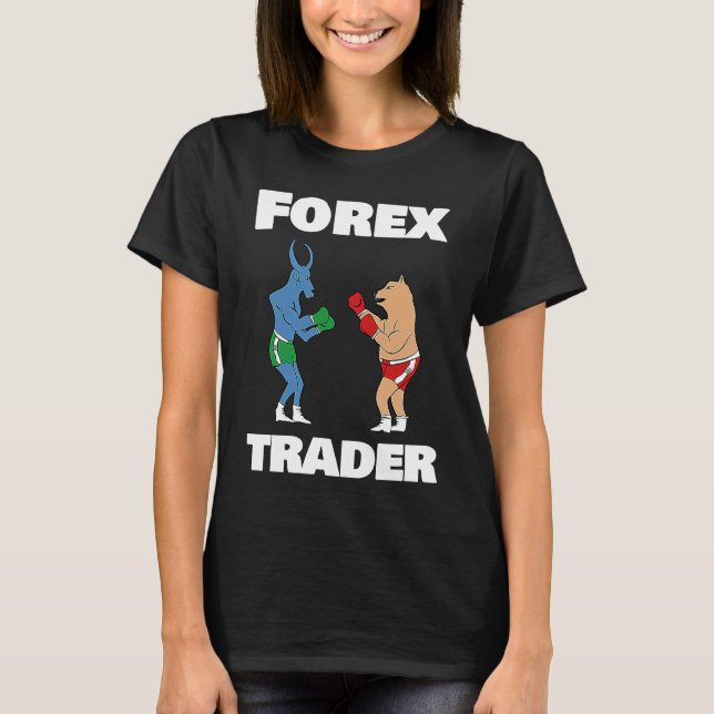 Camiseta Formas de ilustração Bull vs Bear Forex Trader (Frente)