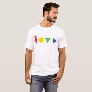 Camiseta Formas de linha de amor (símbolos geométricos)