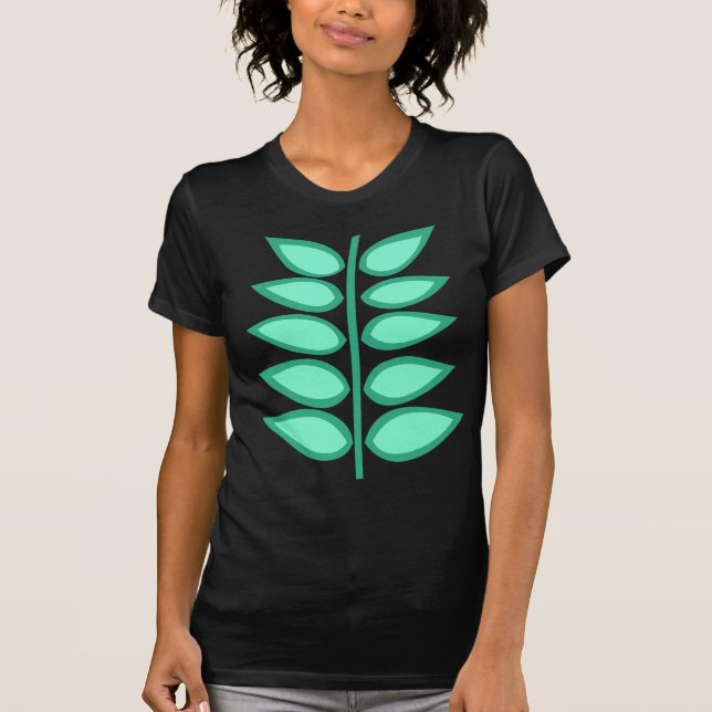 Camiseta Formas de Planta Retrora de Verde (Frente)