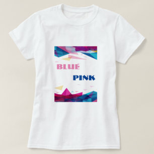 Camiseta Formas de visão cor-de-rosa azul