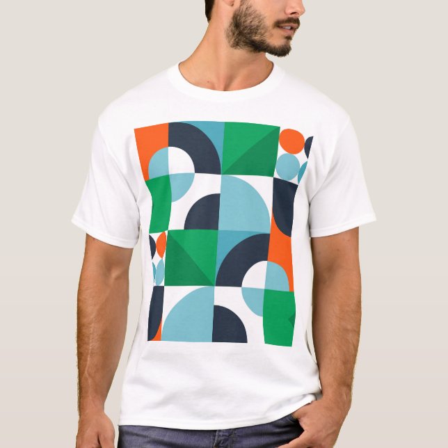 Camiseta formas e formas simples abstrato (Frente)