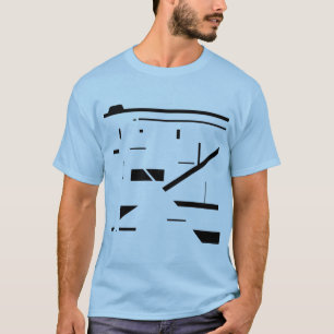 Camiseta Formas e Linhas Pretas Design Geométrico Abstrato