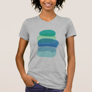 Camiseta Formas geométricas abstratas bonito no azul e no