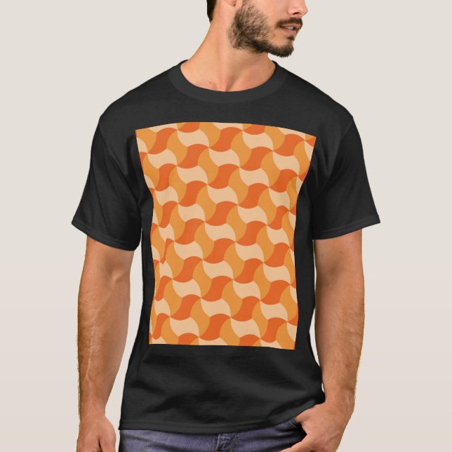 Camiseta Formas geométricas de laranja: Azulejo Abstrato (Frente)