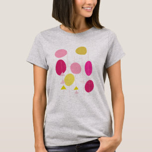Camiseta Formas Geométricas do Médio Retroativo Rosa e Am