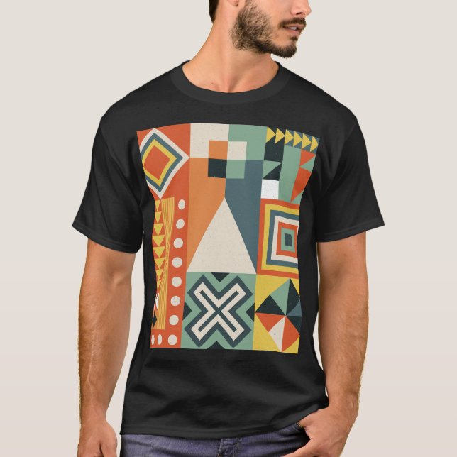 Camiseta Formas geométricas, fundo simples plano. (Frente)