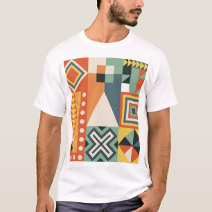 Camiseta Formas geométricas, fundo simples plano.