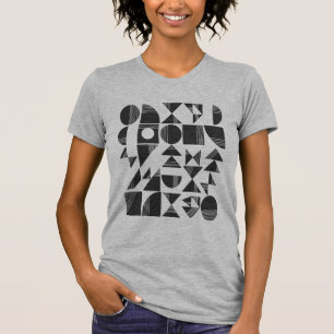 Camiseta Formas Geométricas Modernas de Abstrato   Preto e