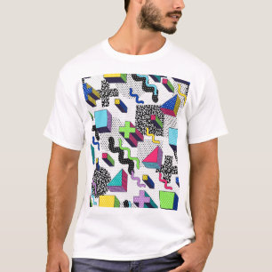 Camiseta Formas geométricas multicolores, padrão retrorrefl