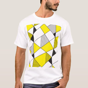 Camiseta Formas Geométricas: Padrão Minimalista Sem Olhos.