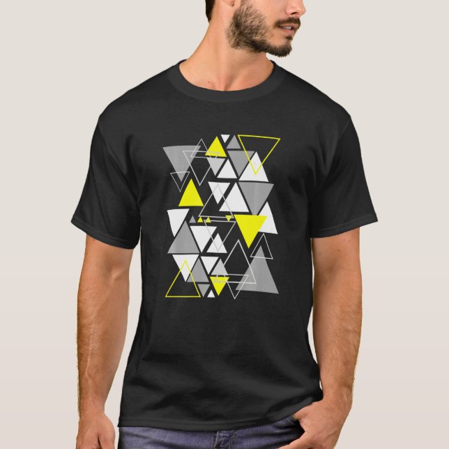 Camiseta Formas Geométricas Triângulos de Vintagem Modernos (Frente)