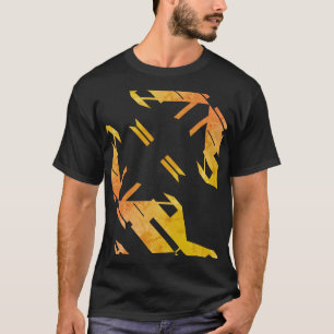 Camiseta Formas Laranja Contemporâneas Design de Arte Sudo